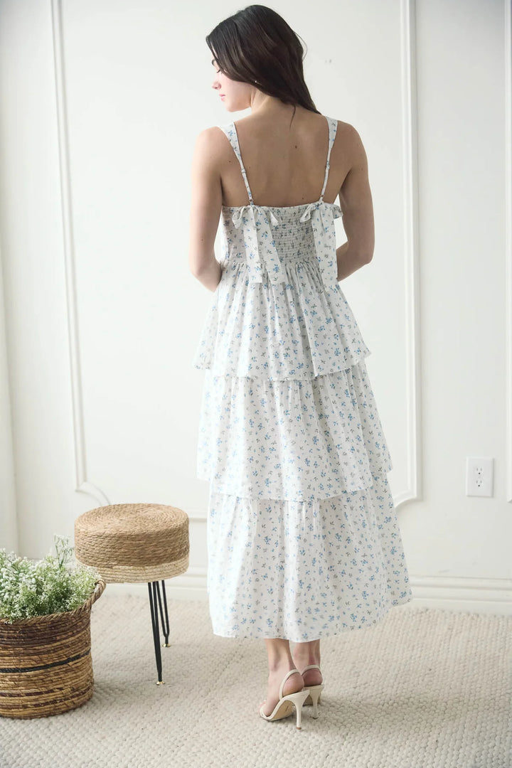 Tiered + Floral Sweetheart Dress