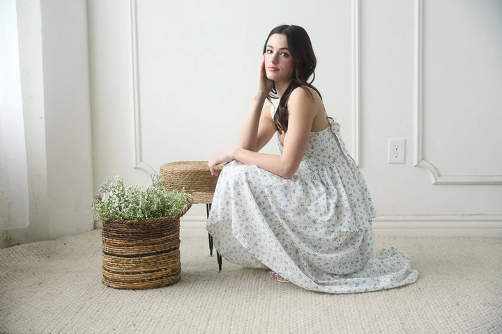 Tiered + Floral Sweetheart Dress