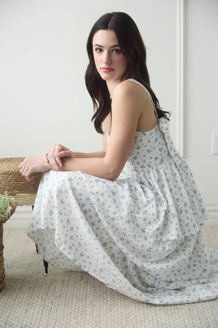 Tiered + Floral Sweetheart Dress