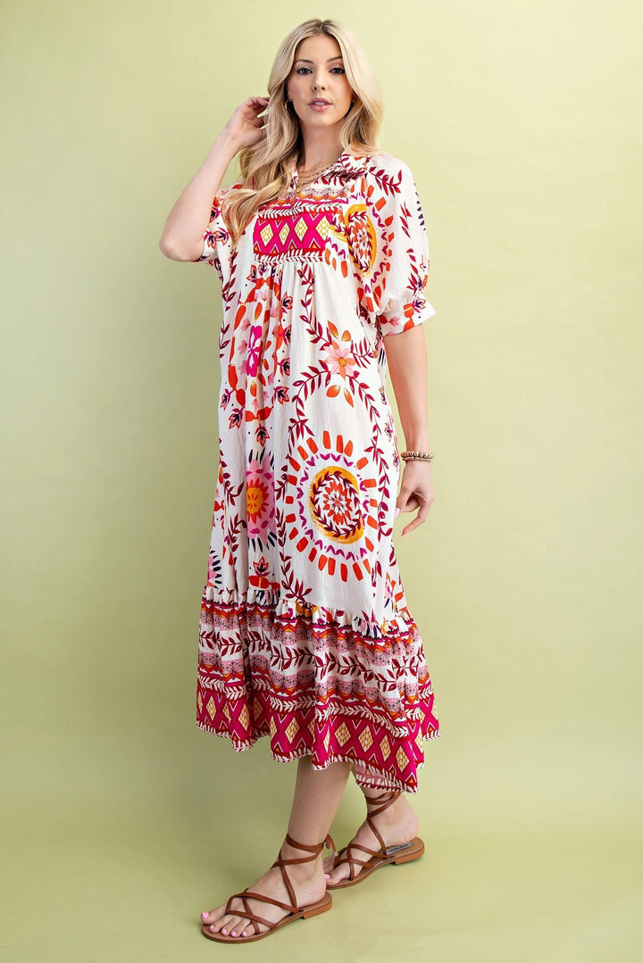 Puff Sleeve Maxi Dress