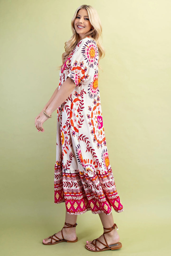 Puff Sleeve Maxi Dress
