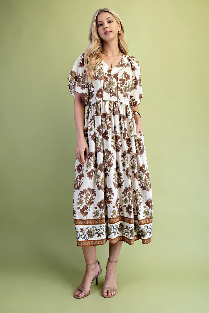 Scalloped Sleeve Fall Dress