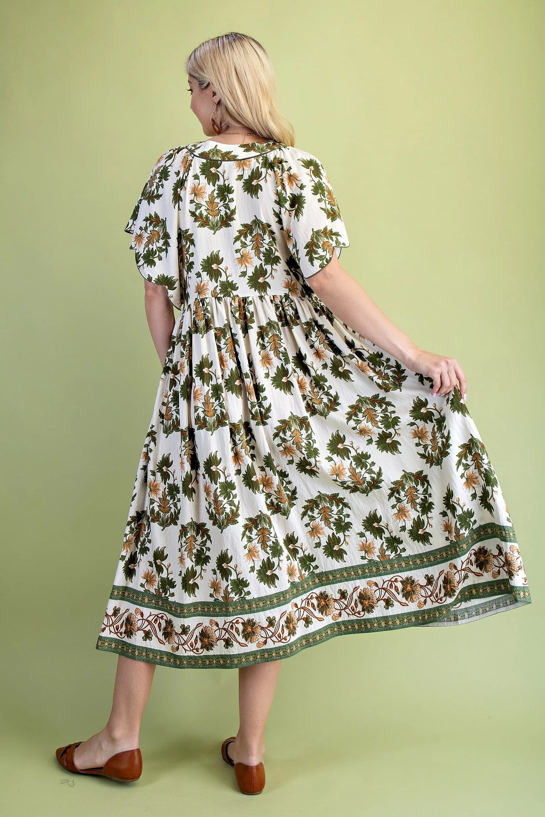Scalloped Sleeve Fall Dress