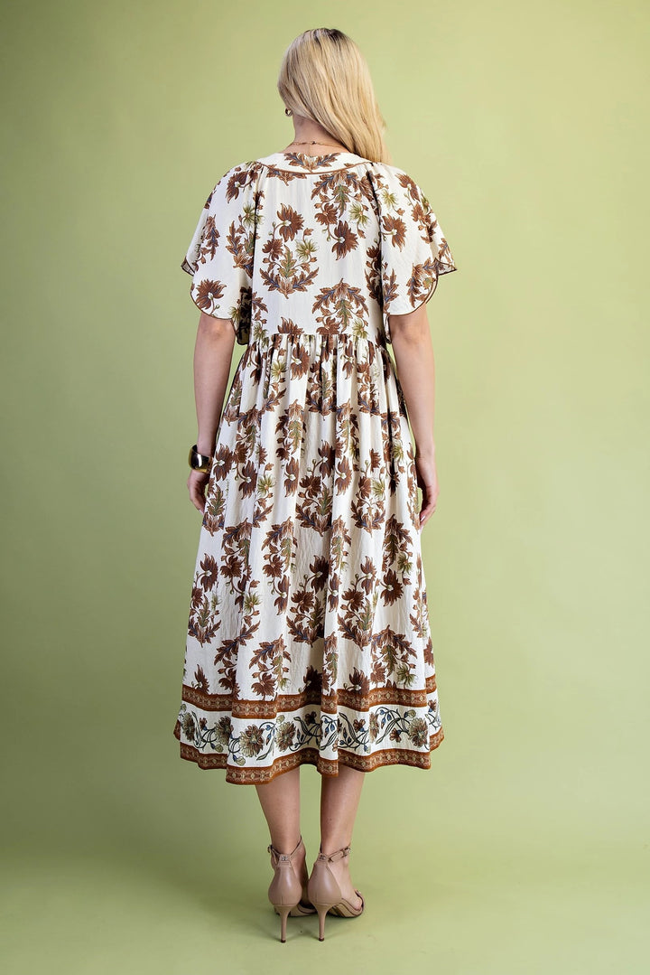 Scalloped Sleeve Fall Dress