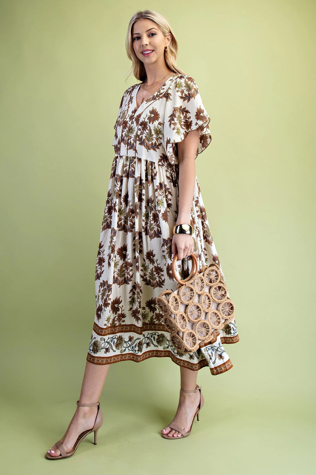 Scalloped Sleeve Fall Dress