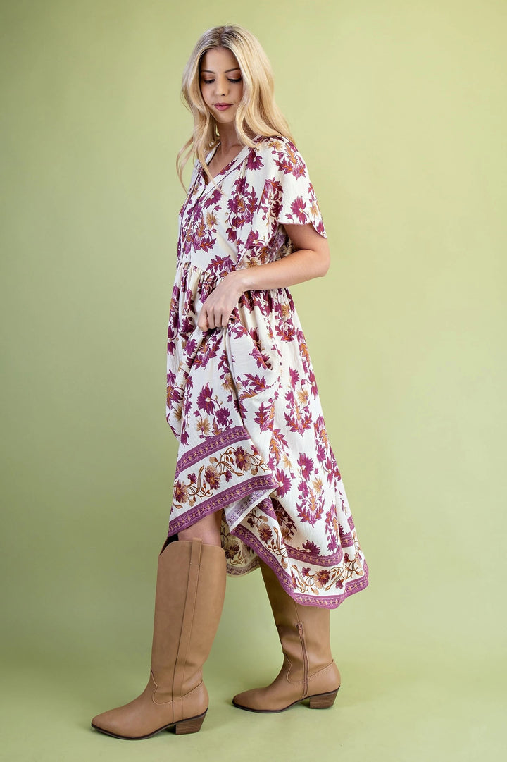 Scalloped Sleeve Fall Dress