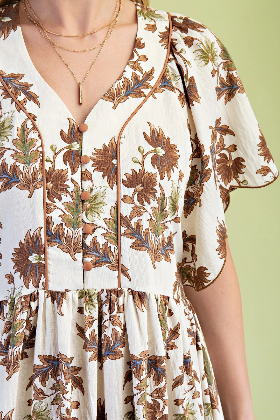 Scalloped Sleeve Fall Dress