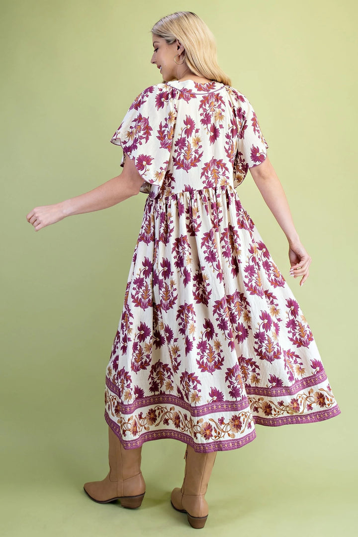 Scalloped Sleeve Fall Dress