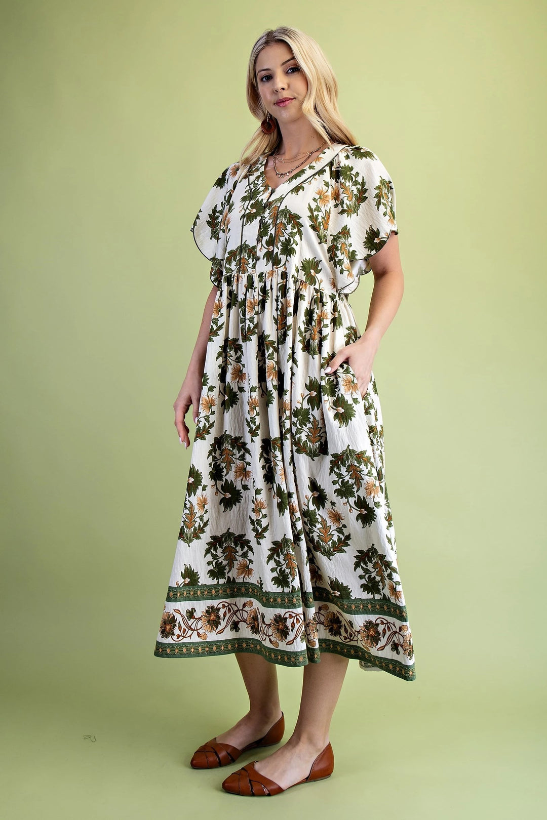 Scalloped Sleeve Fall Dress