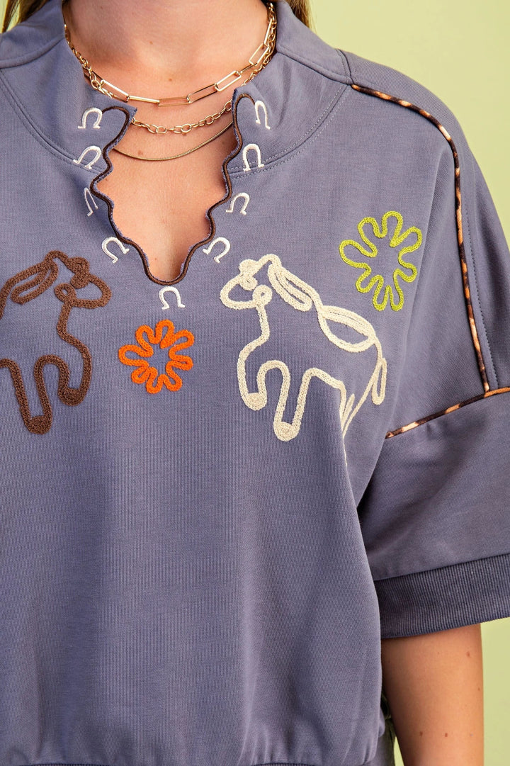 Western Embroidered Top