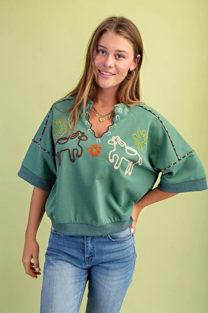 Western Embroidered Top