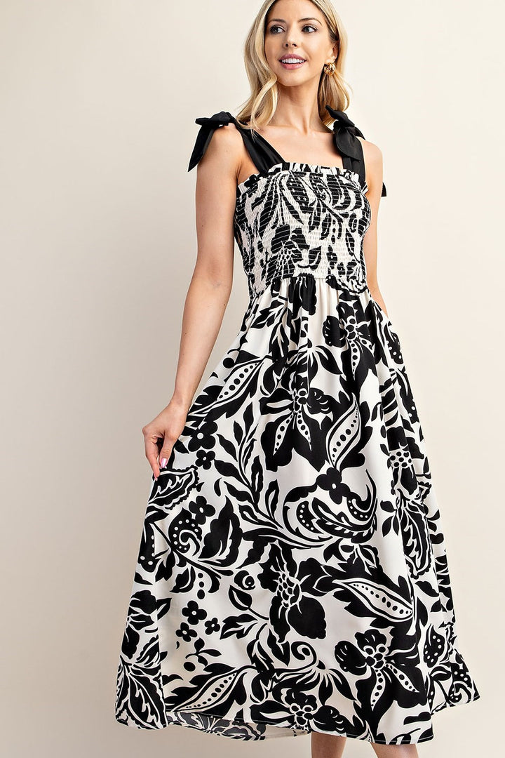 Ribbon Tie Midi Dress