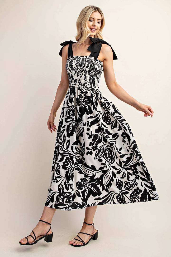 Ribbon Tie Midi Dress