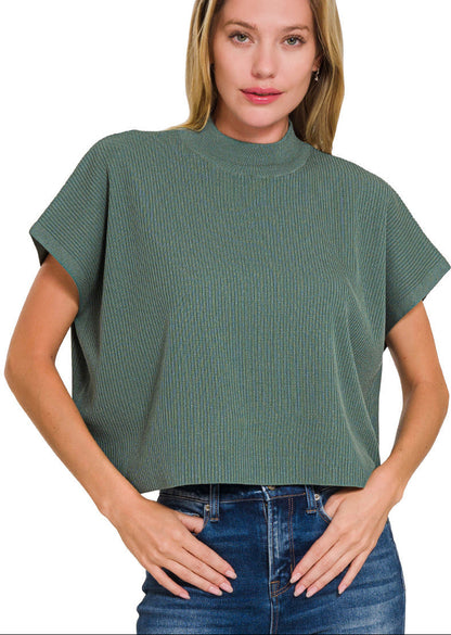 Boxy Ribbed Sweater Top