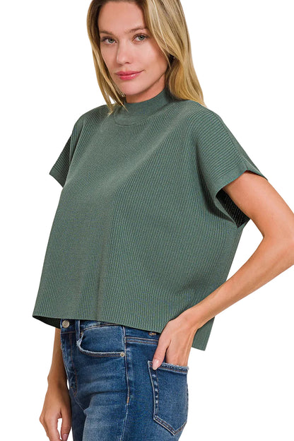 Boxy Ribbed Sweater Top