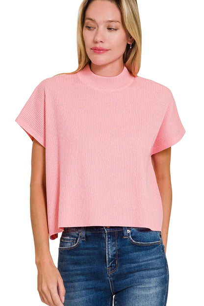 Boxy Ribbed Sweater Top