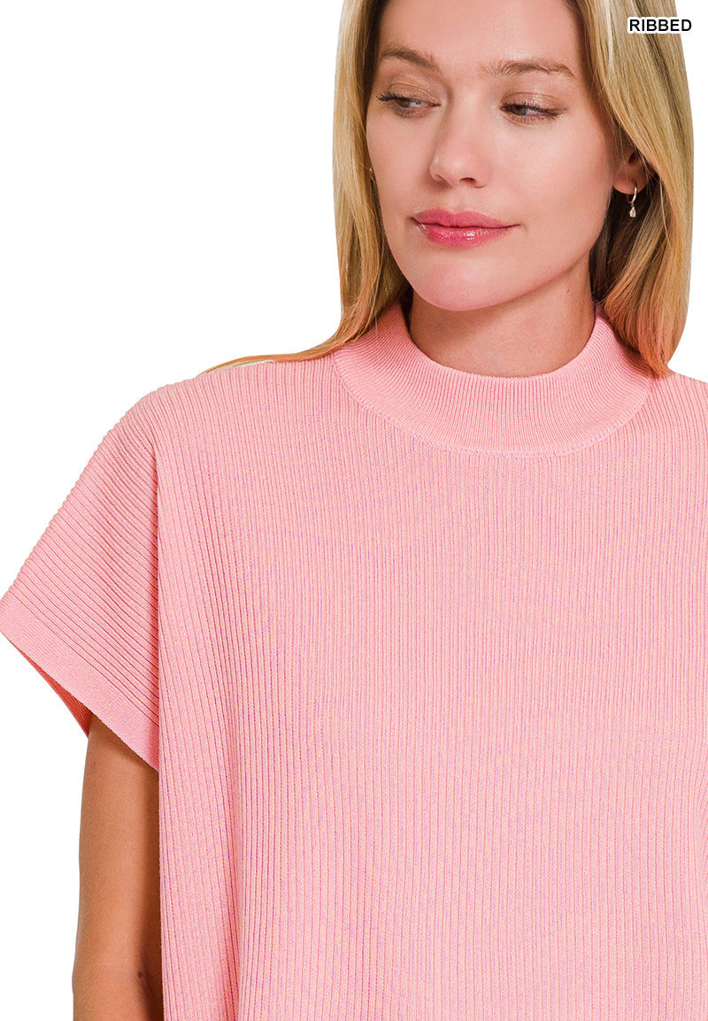 Boxy Ribbed Sweater Top