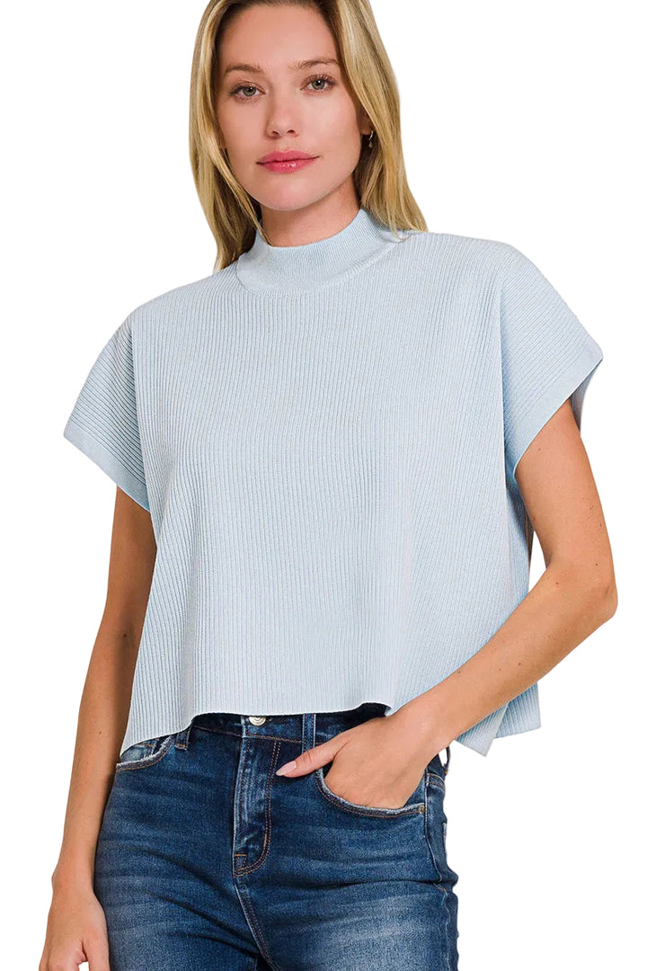 Boxy Ribbed Sweater Top