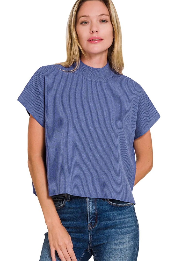 Boxy Ribbed Sweater Top