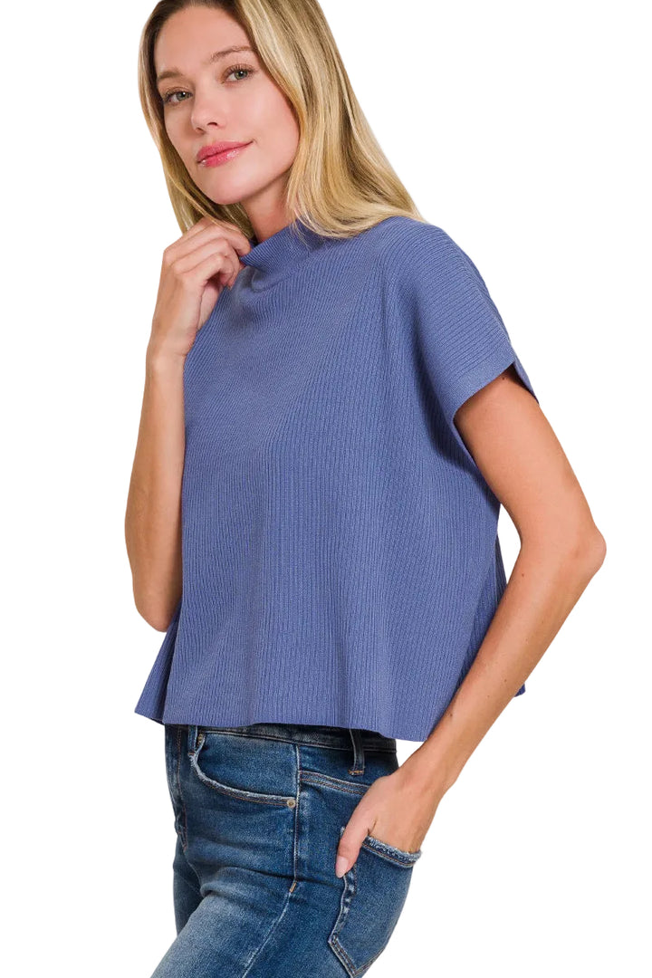Boxy Ribbed Sweater Top