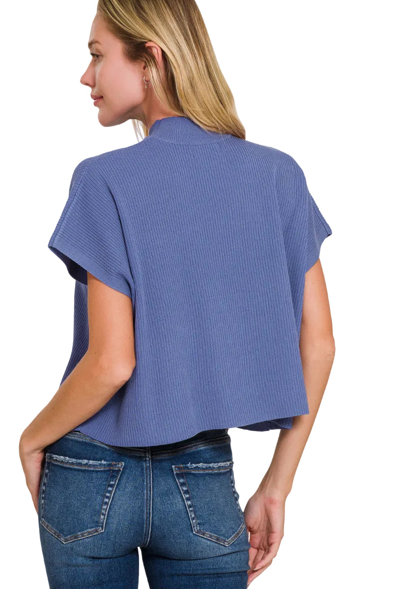 Boxy Ribbed Sweater Top