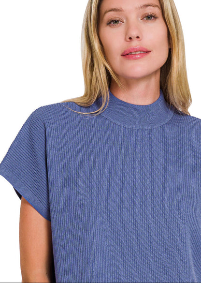 Boxy Ribbed Sweater Top