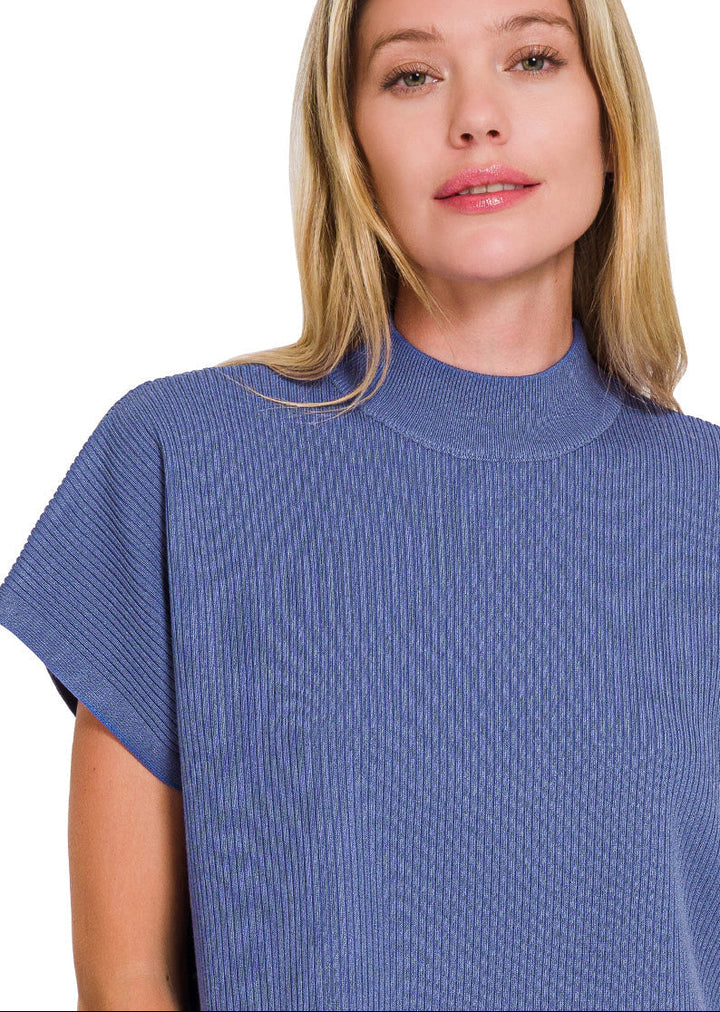 Boxy Ribbed Sweater Top