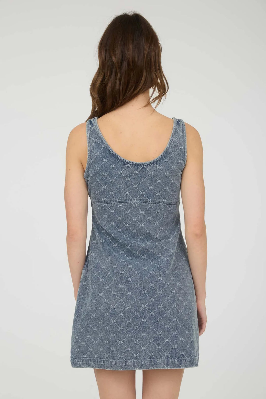 Bow Design Denim Mini Dress