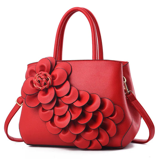 Vegan Leather Floral Handbag