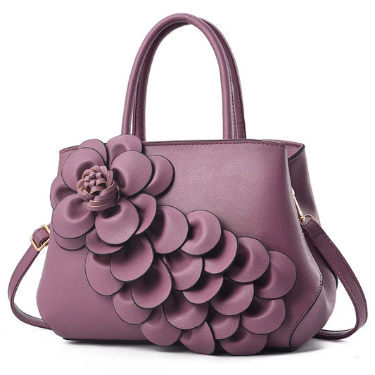 Vegan Leather Floral Handbag