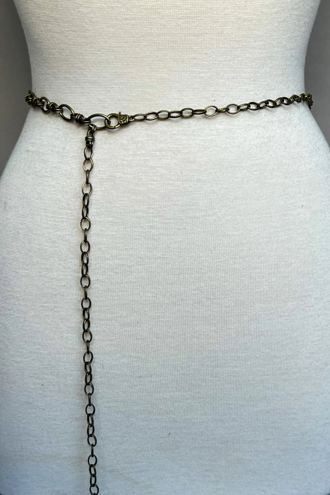 Bronze Chain Belt With Stone Beads