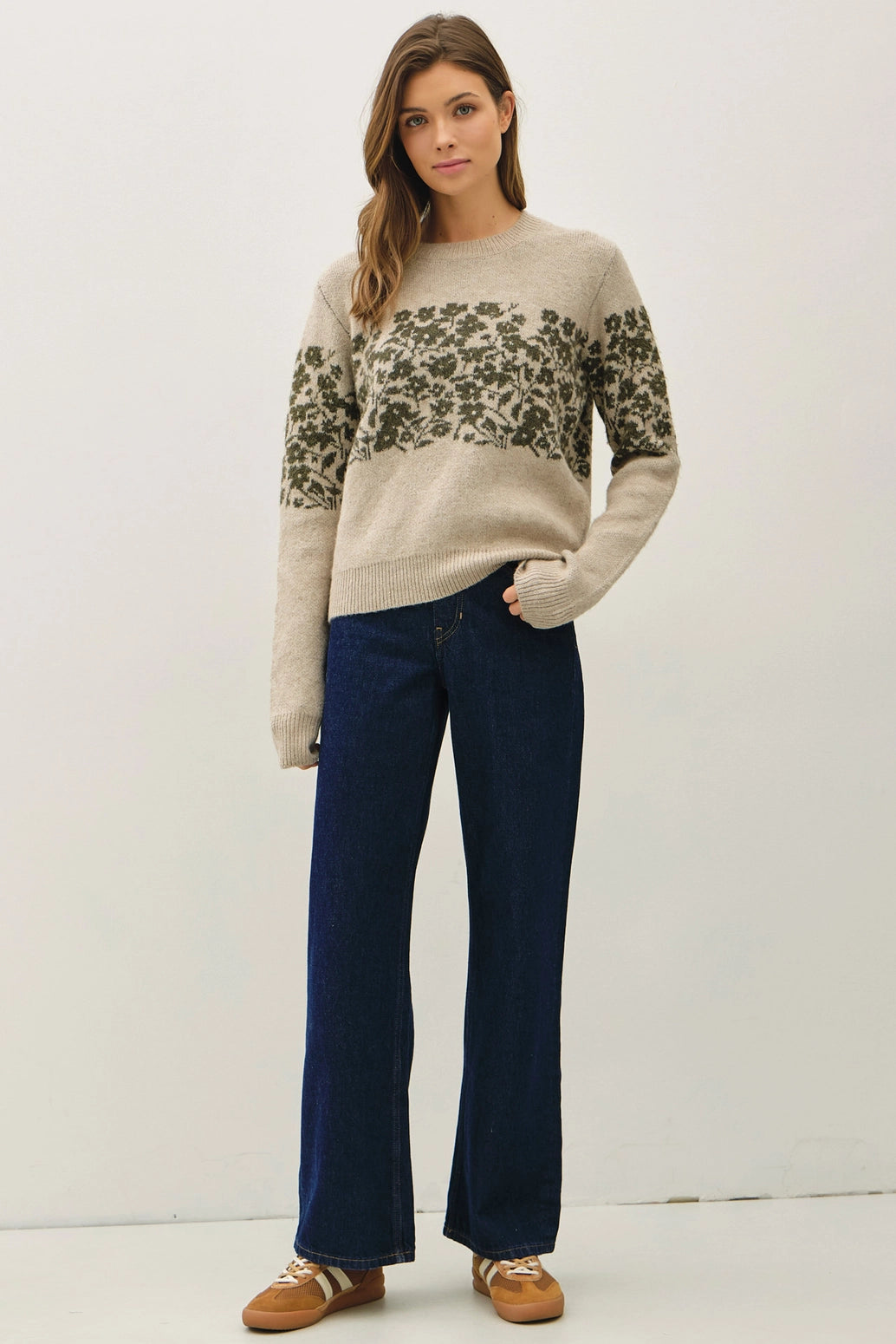 Floral Stripe Sweater