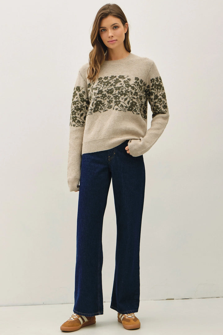 Floral Stripe Sweater
