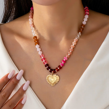Spike Heart Beaded Necklace