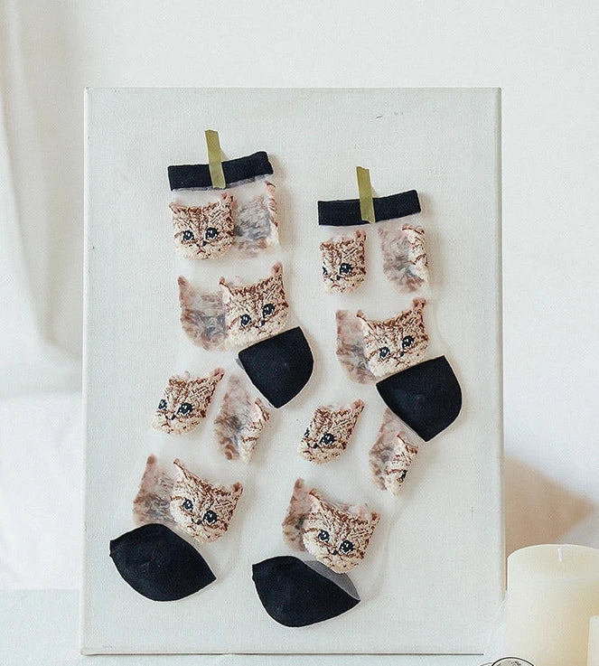 Cute Cat Sheer Socks