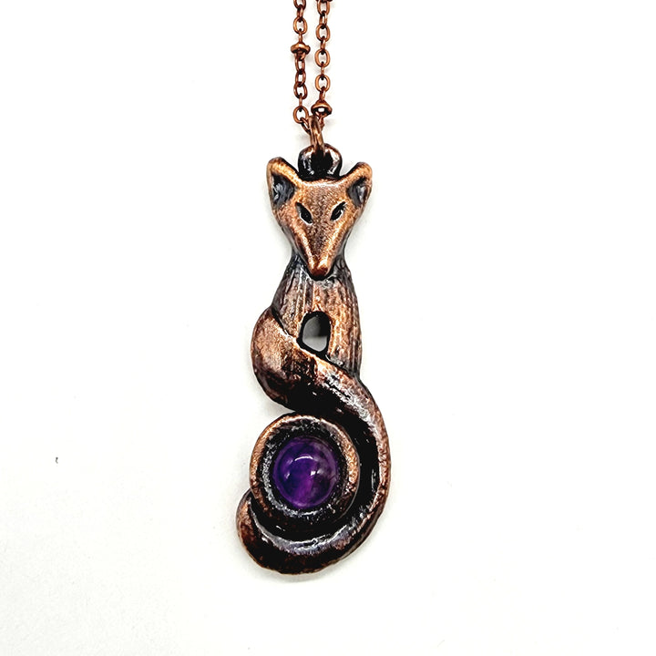 Amethyst Fox Pendant