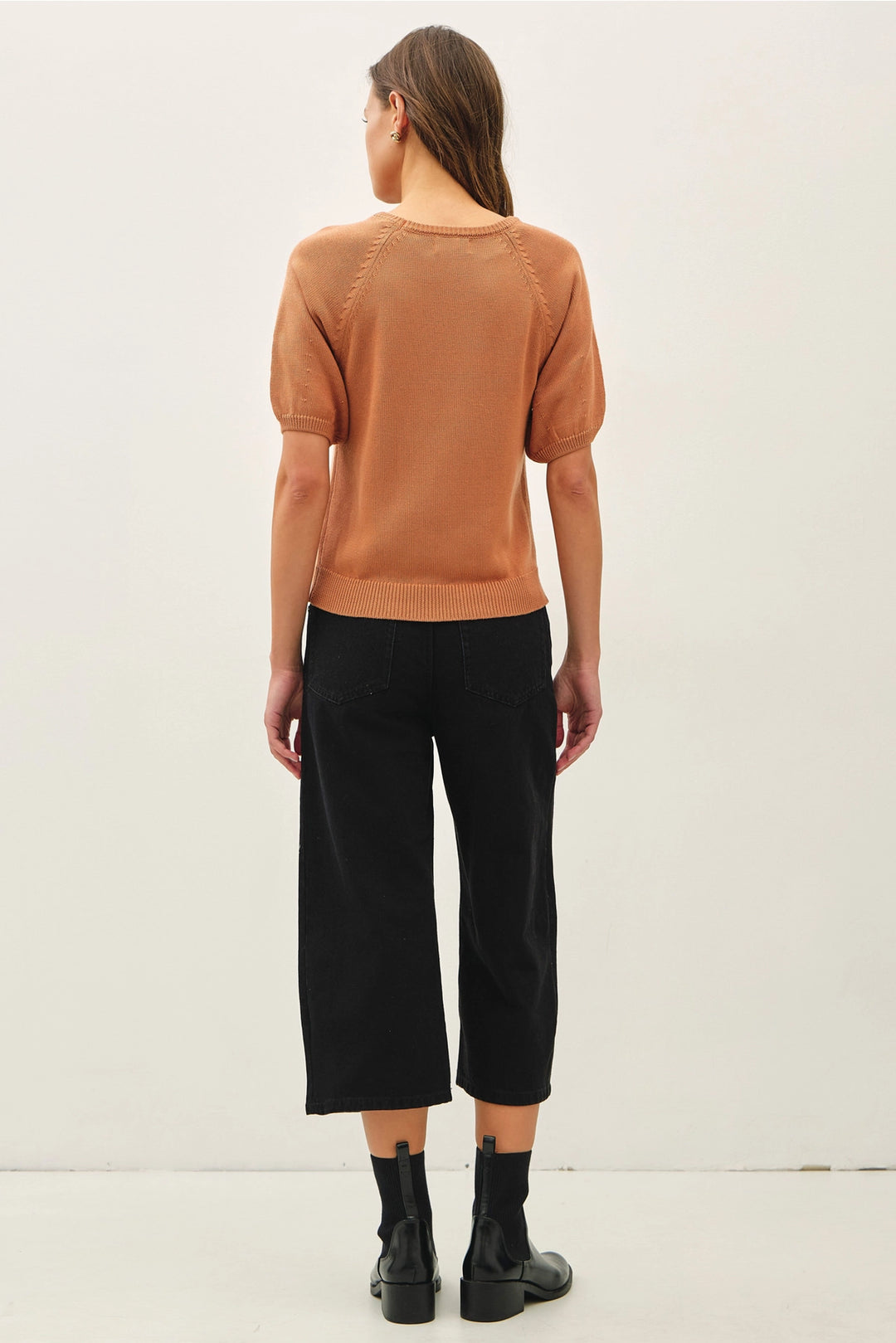 Raglan Short Sleeve Knit Top