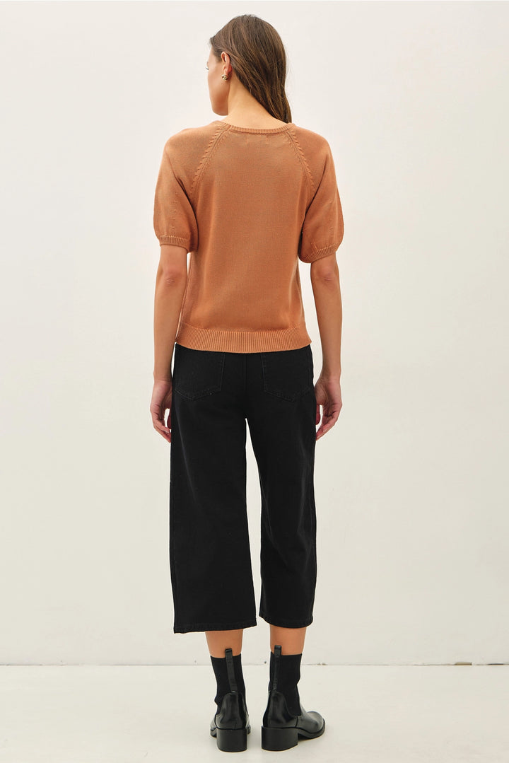 Raglan Short Sleeve Knit Top