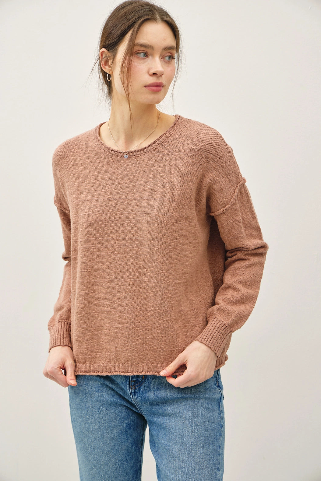 Inside Out Drop Shoulder Sweater