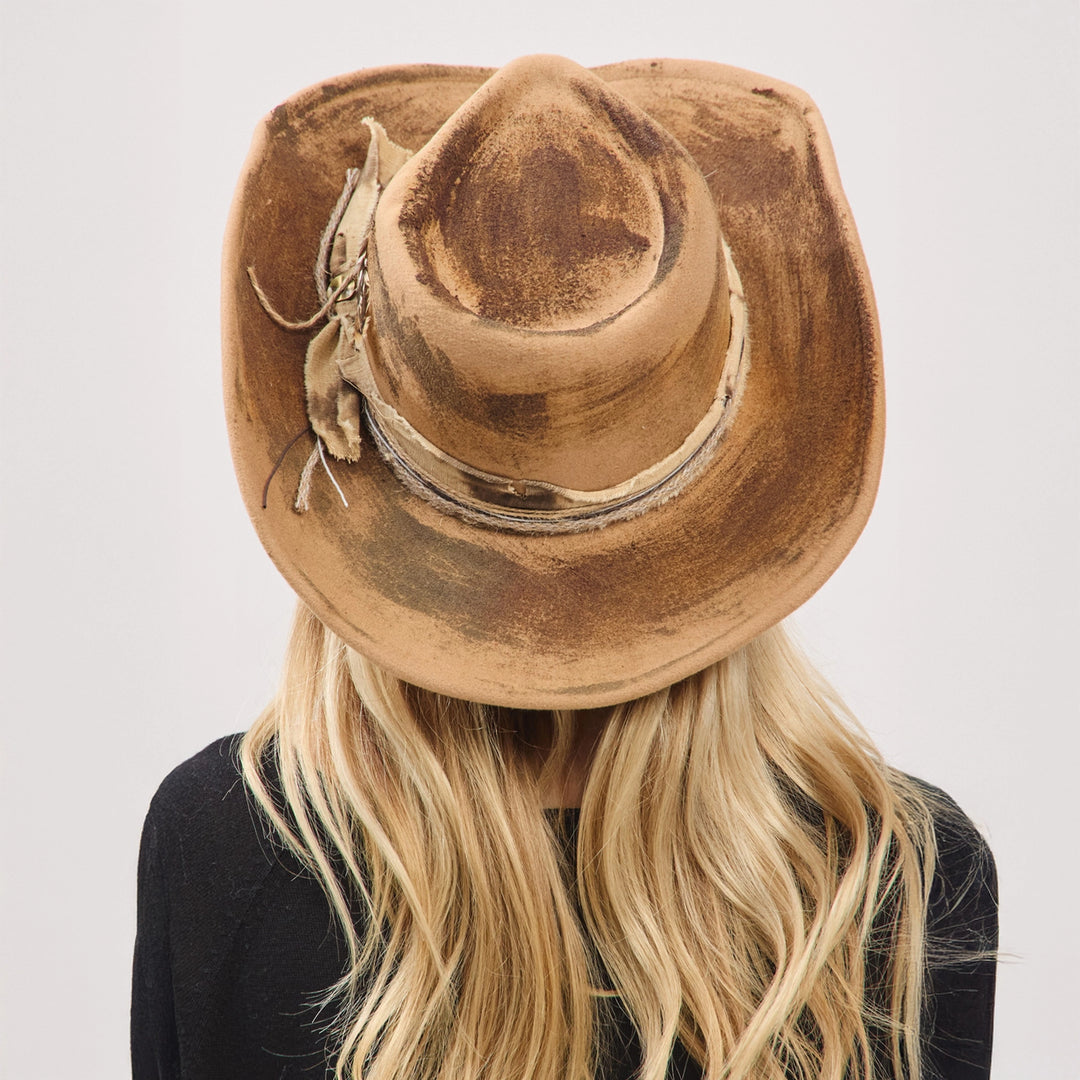 Rustic Fedora + Cowboy Hat - Tan