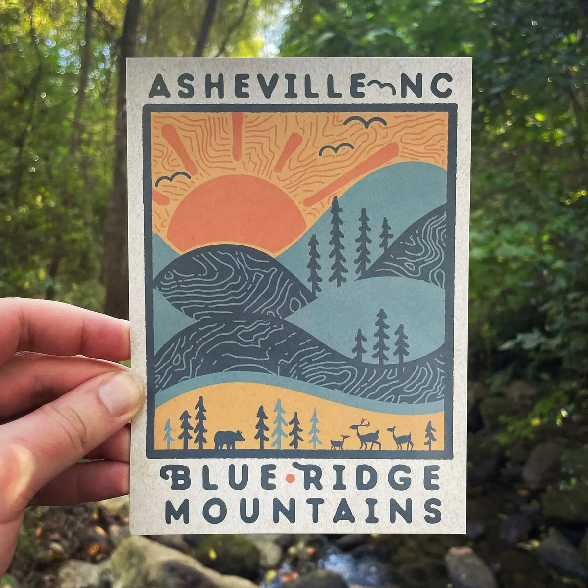 Blue Ridge Mountains 'Day' Large Postcard