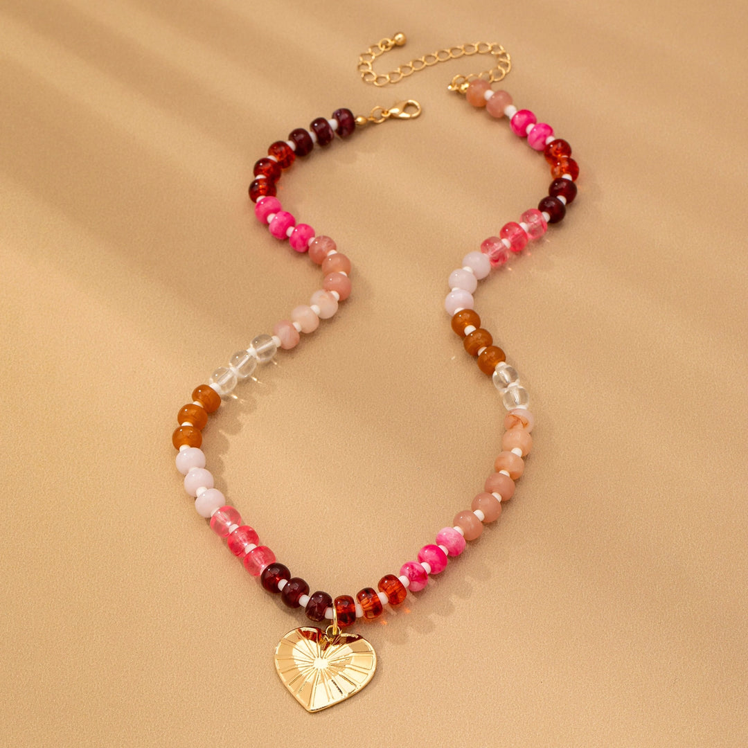 Spike Heart Beaded Necklace