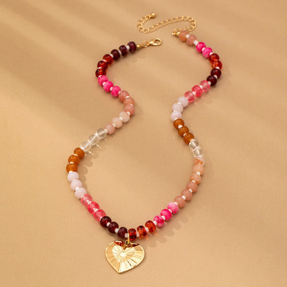 Spike Heart Beaded Necklace