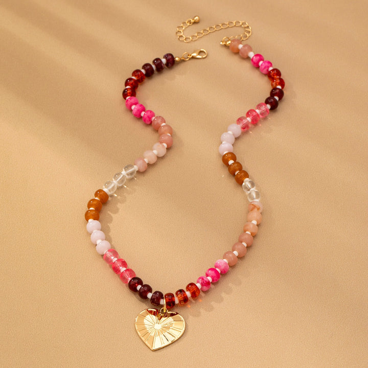 Spike Heart Beaded Necklace