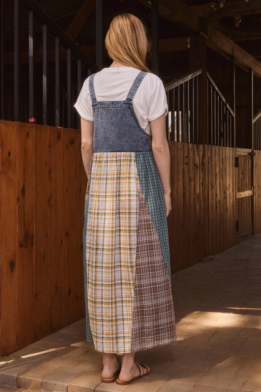 Patchwork Denim Overall Dress