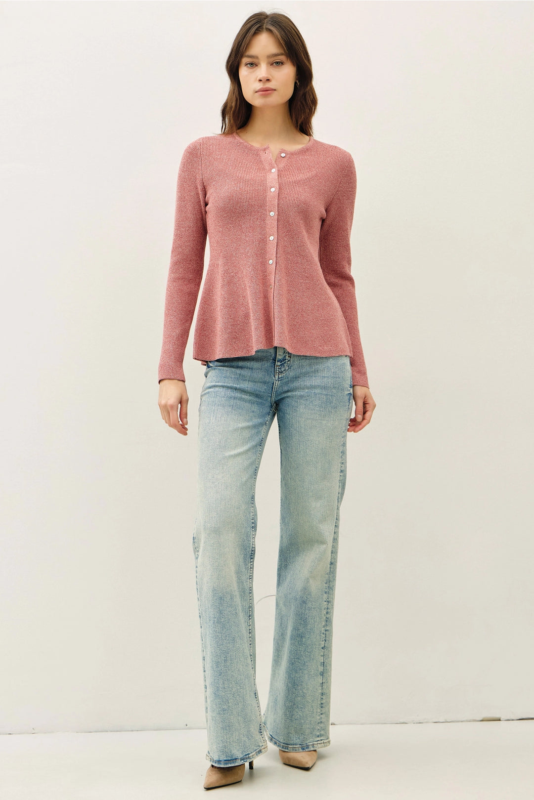Peplum Button Up Top