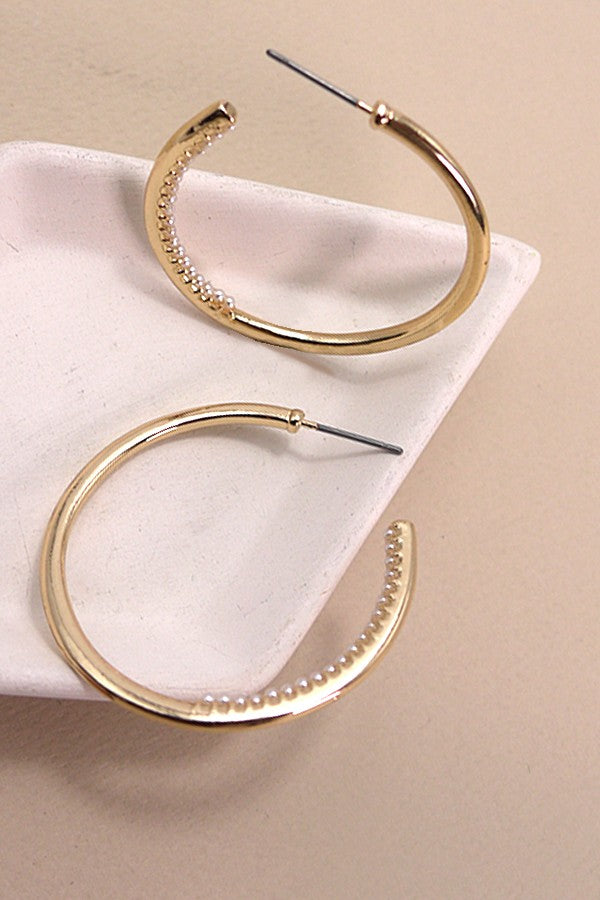 Pearl Lined Hoops