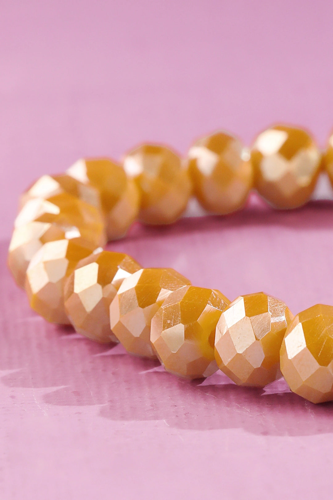 Faceted Glass Bead Stretch Bracelet