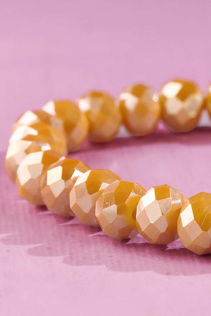Faceted Glass Bead Stretch Bracelet
