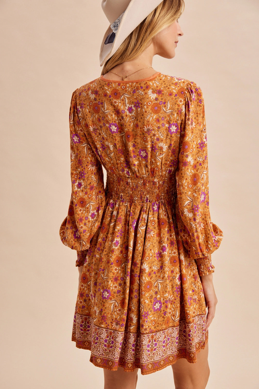 Long Sleeve Boho Mini Dress
